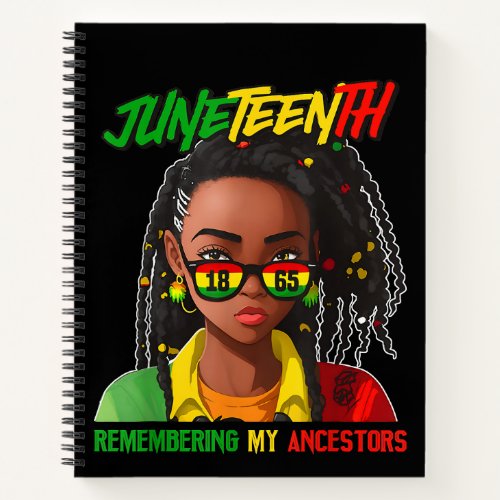 Juneteenth Locd Hair Remembering MSpiral Notebook