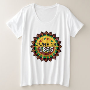 Juneteenth mandala traditional African patterns Plus Size T-Shirt