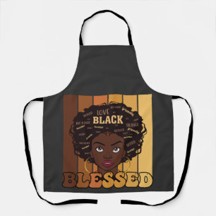 Juneteenth Melanin Black African American Girl Apron