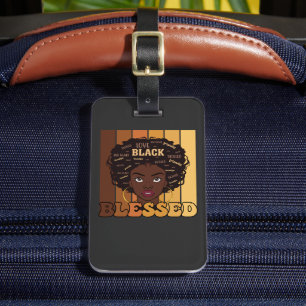 Juneteenth Melanin Black African American Girl Luggage Tag