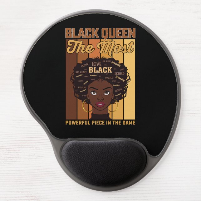 Juneteenth Melanin Black Girl The Most Powerful Gel Mouse Pad (Front)