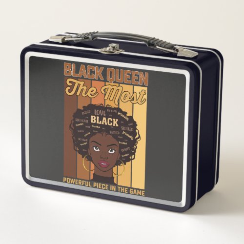 Juneteenth Melanin Black Girl The Most Powerful Metal Lunch Box