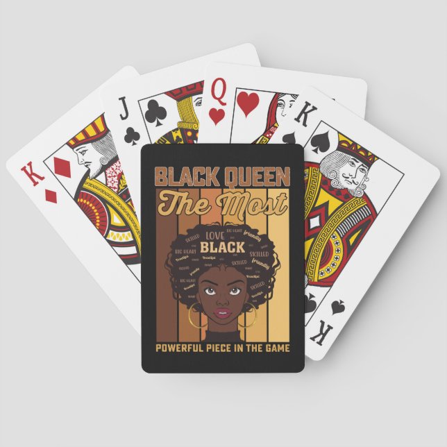 Juneteenth Melanin Black Girl The Most Powerful Poker Cards (Back)