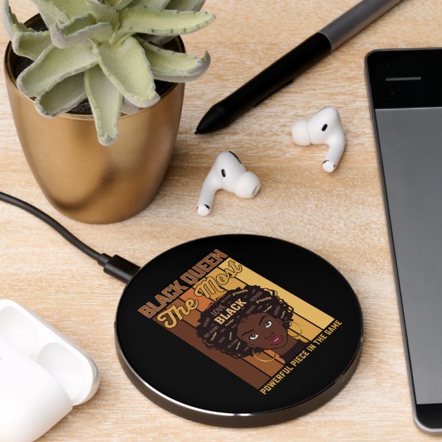 Juneteenth Melanin Black Girl The Most Powerful Wireless Charger (Desk 2)