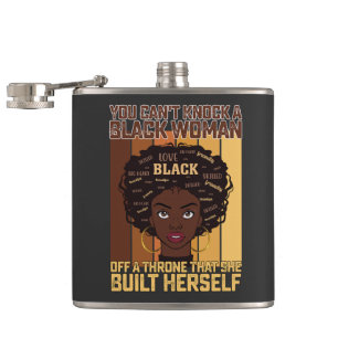 Juneteenth Melanin Can't Knock A Black Woman Flask