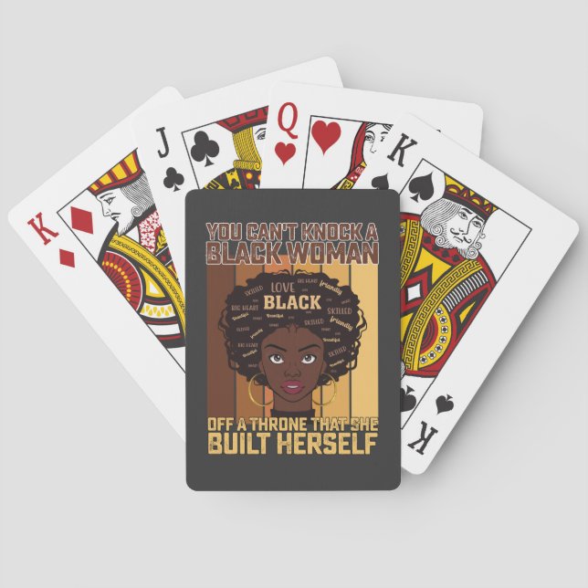 Juneteenth Melanin Can't Knock A Black Woman Poker Cards (Back)