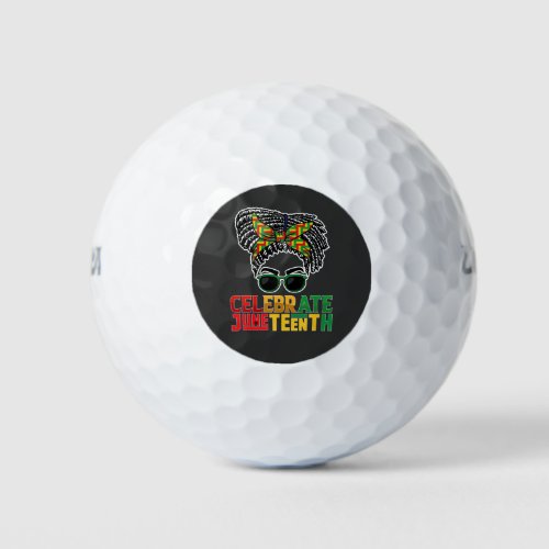 Juneteenth Messy Bun Celebrating Black Freedom Golf Balls