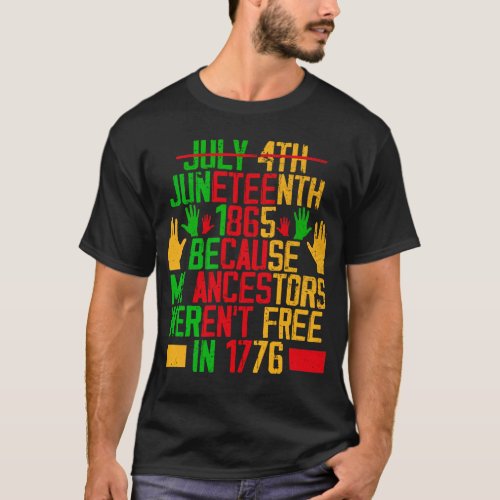 Juneteenth Messy Bun Free_Ish Since 1865 Black Wom T_Shirt