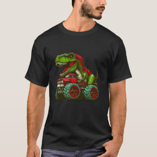 Juneteenth Monster Truck Dinosaur T Rex Boys T-Shirt