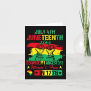Juneteenth My Ancestors Free Black African Flag Pr Card