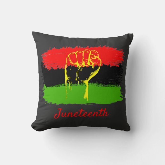 Juneteenth National Independence Day Throw Pillow (Front)