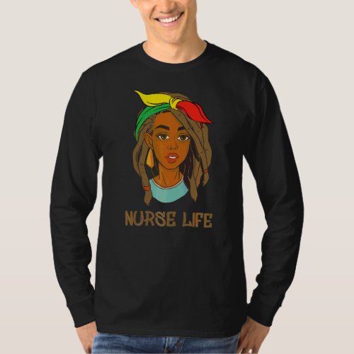 Juneteenth Nurse Life Afro Melanin Black Nurse Nur T_Shirt