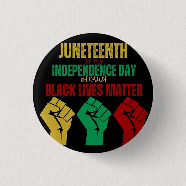 Juneteenth Pan-African Fist Buttom Button (Front)