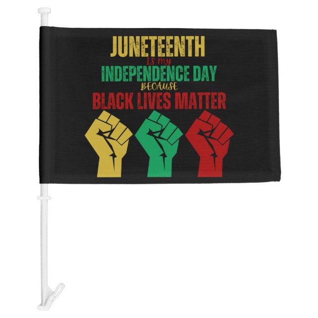 Juneteenth Pan-African Fist Car Flag (Front)