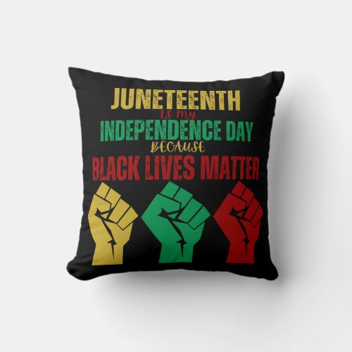 Juneteenth Pan_African Fist Pillow