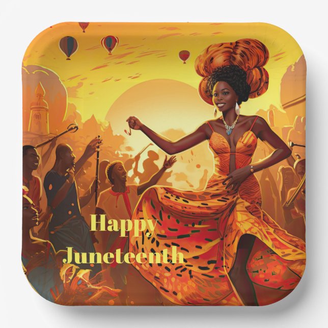 Juneteenth  paper plates (Front)