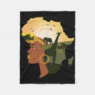 Juneteenth Party Favor Pan African Decor Afro Amer Fleece Blanket