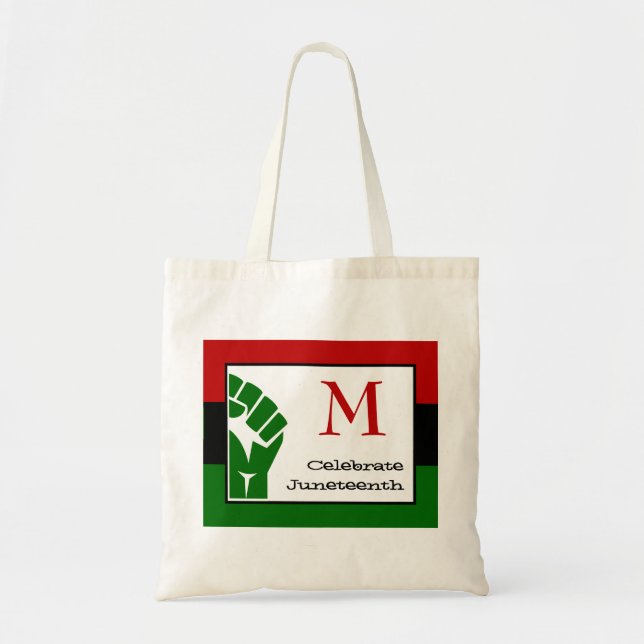 JUNETEENTH | Power Fist | MONOGRAM Tote Bag (Front)