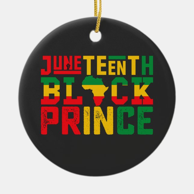 Juneteenth Prince Celebrating Black Freedom Ceramic Ornament (Front)
