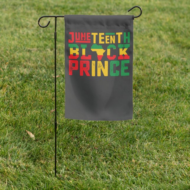 Juneteenth Prince Celebrating Black Freedom Garden Flag (In SItu)