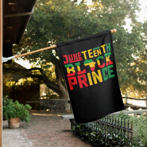 Juneteenth Prince Celebrating Black Freedom House Flag