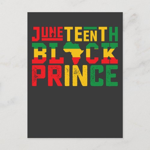 Juneteenth Prince Celebrating Black Freedom Invitation Postcard