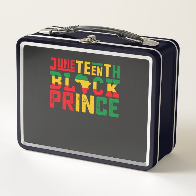 Juneteenth Prince Celebrating Black Freedom Metal Lunch Box (Front)