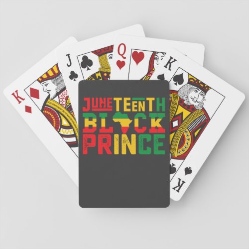 Juneteenth Prince Celebrating Black Freedom Playing Cards
