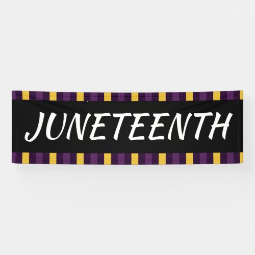 Juneteenth Purple Yellow Black Freedom Celebration Banner