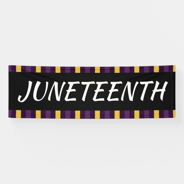 Juneteenth Purple Yellow Black Freedom Celebration Banner (Horizontal)