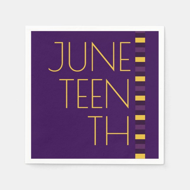 Juneteenth Purple Yellow Celebration Napkins (Front)