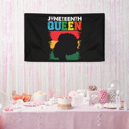 Juneteenth Queen Black Afro Melanin Girl  Banner