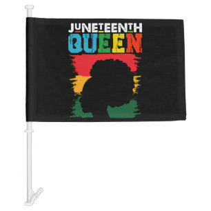 Juneteenth Queen Black Afro Melanin Girl Car Flag
