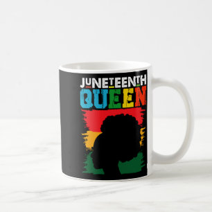 juneteenth queen black afro melanin girl coffee mug