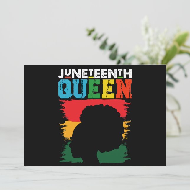 Juneteenth Queen Black Afro Melanin Girl  Invitation (Standing Front)