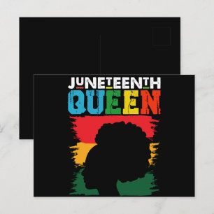 Juneteenth Queen Black Afro Melanin Girl Postcard