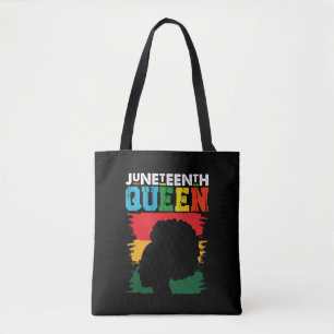 Juneteenth Queen Black Afro Melanin Girl Tote Bag