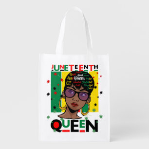 Juneteenth Queen Melanin Sista Black Girl Magic Grocery Bag