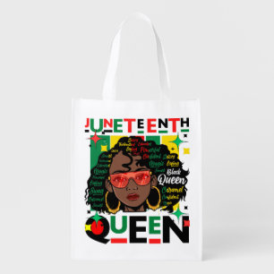 Juneteenth Queen Melanin Sista Black Girl Magic Grocery Bag