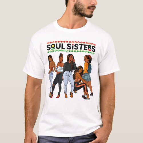 Juneteenth Queen Soul Sisters Black Mom T_Shirt