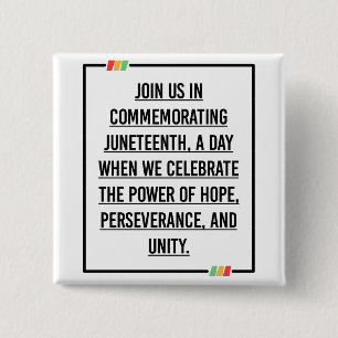 Juneteenth Quotes, Freedom of African American. Button