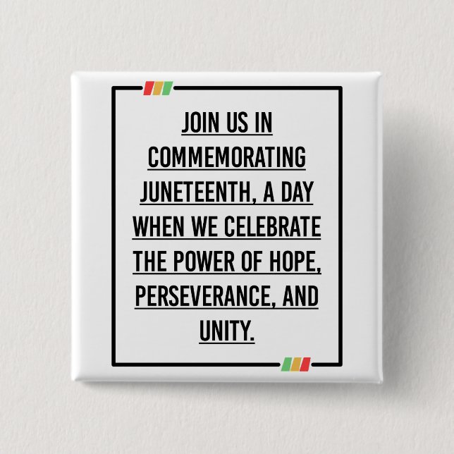 Juneteenth Quotes, Freedom of African American. Button (Front)