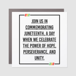 Juneteenth Quotes, Freedom of African American. Car Magnet