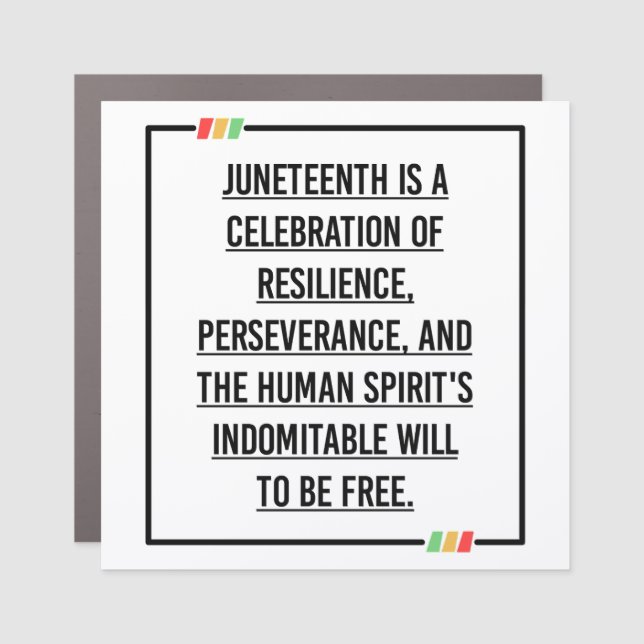 Juneteenth Quotes, Freedom of African American. Car Magnet (Front)