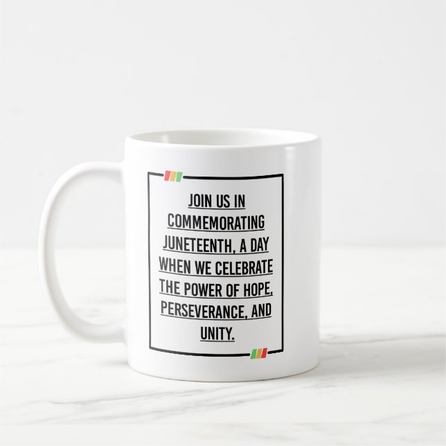 Juneteenth Quotes, Freedom of African American. Coffee Mug (Left)