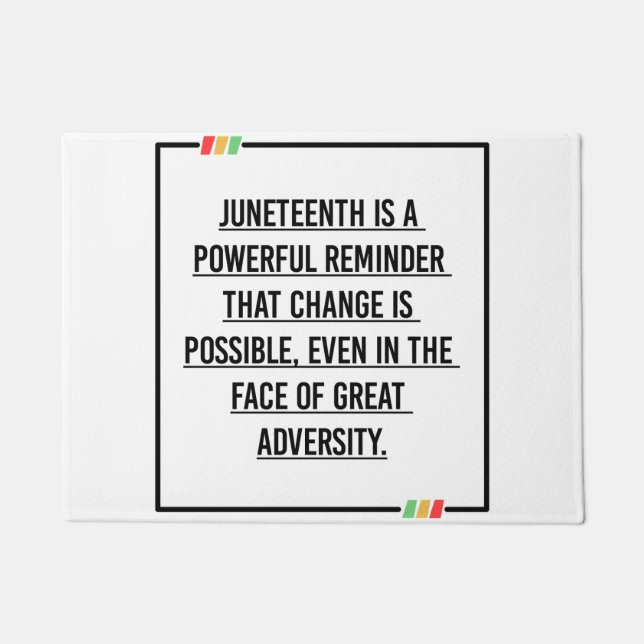 Juneteenth Quotes, Freedom of African American. Doormat (Front)