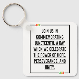 Juneteenth Quotes, Freedom of African American. Keychain