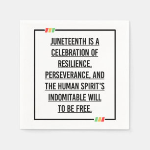Juneteenth Quotes, Freedom of African American. Napkins