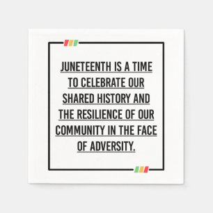Juneteenth Quotes, Freedom of African American. Napkins