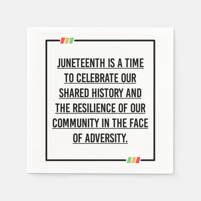 Juneteenth Quotes, Freedom of African American. Napkins (Front)